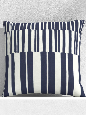 Striped Lines Navy 20" Outdoor Pillow