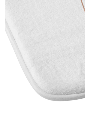 Emanuela Carratoni La Lune Or The Moon Memory Foam Bath Mat White - Deny Designs