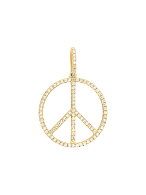 Peace Diamond Pendant - Yellow Gold 18mm