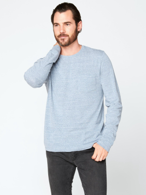 Long Sleeve Triblend Pocket Crew Tee