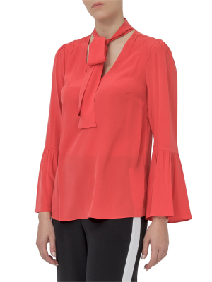 Michael Michael Kors Pussy-bow Flared Blouse