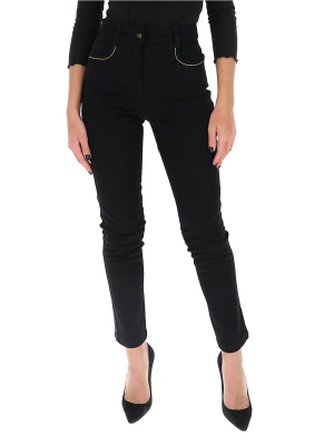 Fendi Contrast-stitching Skinny Jeans