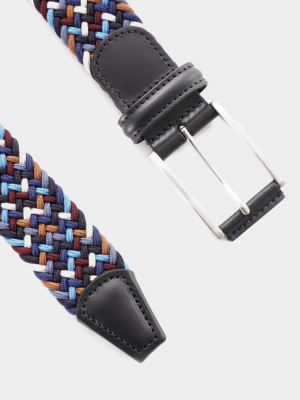 Anderson's Stretch Woven Belt In Navy Mix