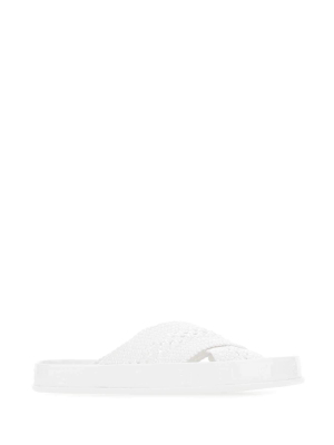 Fendi Reflections Woven Lace Slides