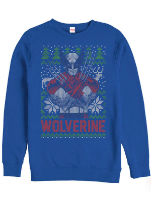 Men's Marvel Ugly Christmas X-men Wolverine Sweatshirt