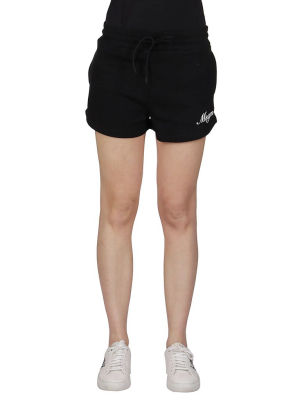 Msgm Logo Print Drawstring Track Shorts