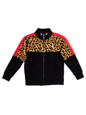 Leopard Panel Tracksuit Sweatshirt