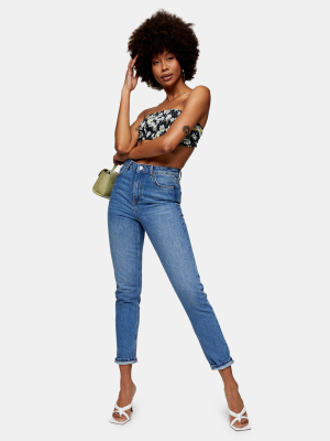 Mid Blue Mom Tapered Jeans