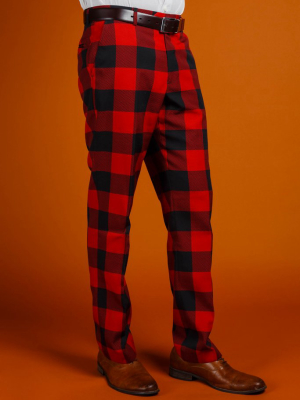 The Red & Black Lumberjack | Buffalo Check Plaid Suit Pants