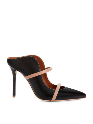 Maureen 100mm - Black Nude Leather Stiletto Mule