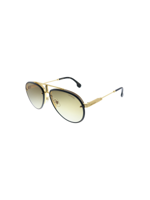 Carrera Glory 2m2 Unisex Pilot Sunglasses Black Plastic On Gold 58mm