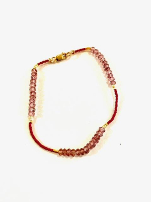 Terra Cotta Seed, Gold Vermeil, & Garnet Bracelet 2