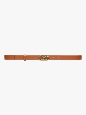 Goldtone-buckle Leather Belt