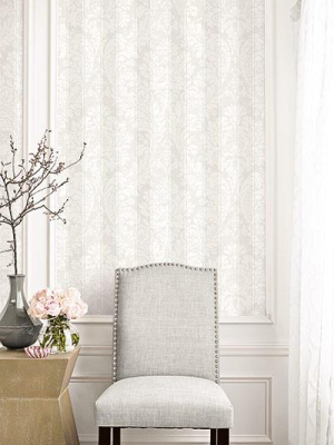 Striped Damask Wallpaper In Soft Neutral From The Spring Garden Collection By Wallquest