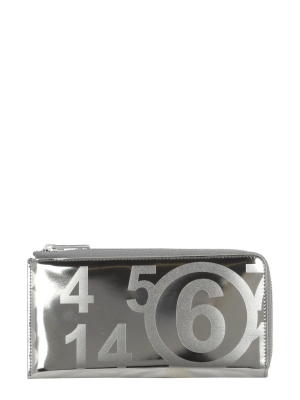 Mm6 Maison Margiela Logo Print Zipped Wallet