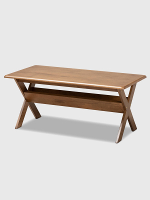 Sarai Rectangular Wood Coffee Table Brown - Baxton Studio