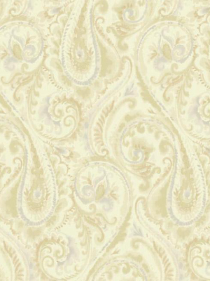 Lyrical Paisley Wallpaper In Gold And Beige Design By Candice Olson For York Wallcoverings