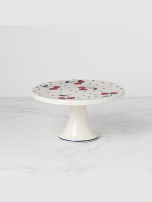 Vintage Cherry Dot Cake Plate