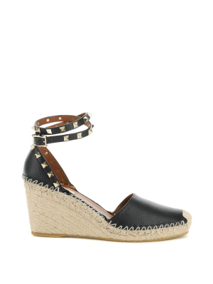 Valentino Garavani Rockstud Wedged Espadrilles