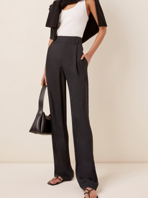 Stretch Crepe Wide-leg Pants