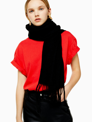 Considered Black Super Soft Scarf With Recycled Polyester