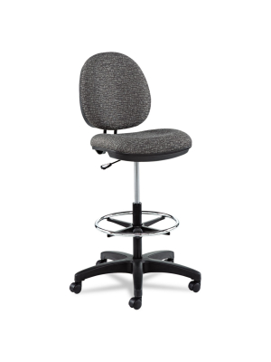 Alera Interval Series Swivel Task Stool, Tone-on-tone Fabric, Graphite Gray In4641