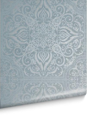 Souk Tile Wallpaper In Sky From The Exclusives Collection By Graham & Brown