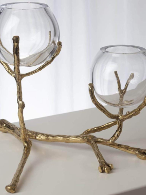 Twig 2 Vase Holder, Brass