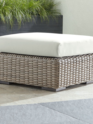 Cayman Outdoor Ottoman With White Sand Sunbrella ® Cushion