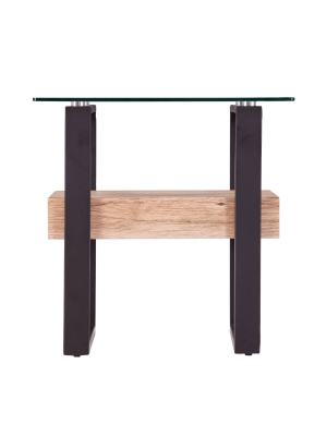 Craygrove Farmhouse End Table Natural/black - Aiden Lane