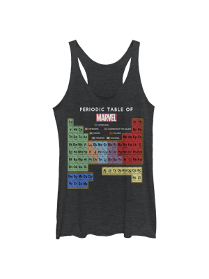 Women's Marvel Periodic Table Of Favorite Heroes Racerback Tank Top