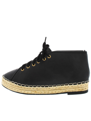 Skylar2 Black Espadrille Lace Up Sneaker Flat