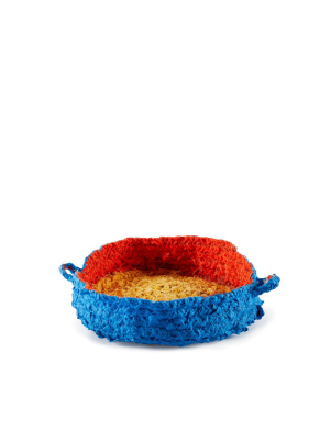 Small Round Nesting Tray In Blue And Orange