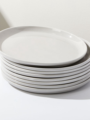 Logan Grey Stacking Dinner Plates, Set Of 8