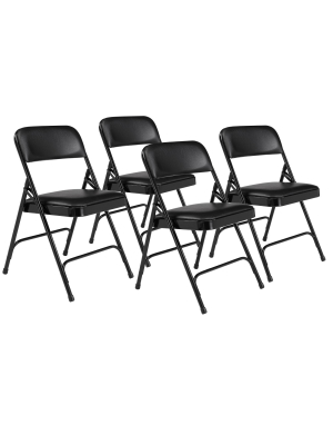 Set Of 4 Premium Vinyl Padded Folding Chairs - Hampton Collection