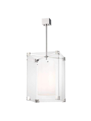 Achilles 3 Light Large Pendant Polished Nickel