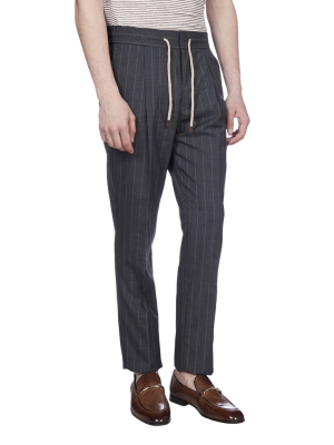 Brunello Cucinelli Drawstring Pinstripe Pants