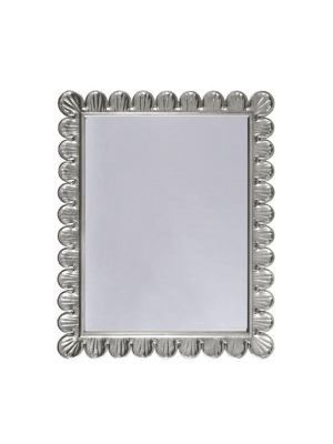 Eliza Mirror W/ Scalloped Edge Frame In Silver Leaf