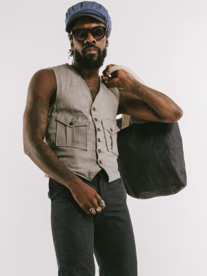 Continental Vest: Slate Grey Twill