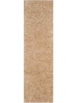 Polar Shag Light Beige Runner Rug