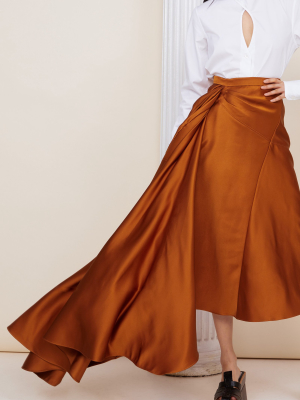 Asymmetric Silk Skirt