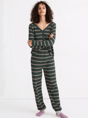 Striped Waffle Knit Pajama Sweatpants