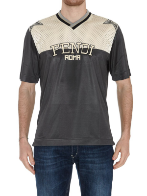 Fendi Logo Two-tone T-shirt