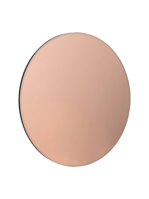 26" X 26" Azalea Rose Gold Tinted Frameless Round Wall Mirror Rose Gold - Kate And Laurel