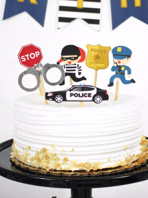 Police Cupcake Toppers & Wrappers, 12 Ct