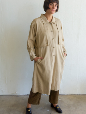 Khaki Silk Trench