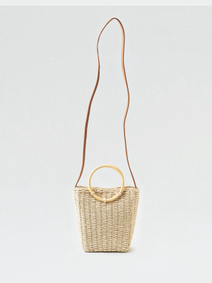 Aeo Straw Wooden O Ring Bag