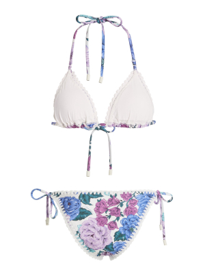 Poppy Floral Crochet-trim Bikini