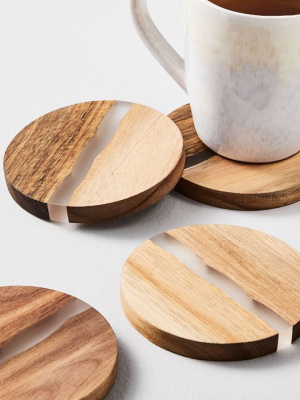 Wood & Resin Coasters (set Of 4)