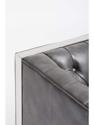 Viper Leather Sofa, Grey
